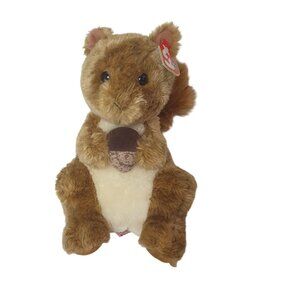 TY Beanie Buddies Nutty Squirrel 10.5" Plush Brown White Soft Fur Collectible '0